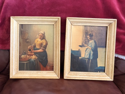 Pair vintage framed vermeer - pair,