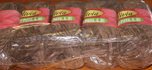 520g chunky chenille - , brown