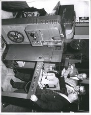 LARGE 1955 Press Photo EJ Tove and AJ Sanderson & RP Williams RCA color camera