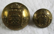 2x WW1-WW2:"INDIAN ARMY BRASS BUTTONs" (23mm-16mm, India, Colonial)