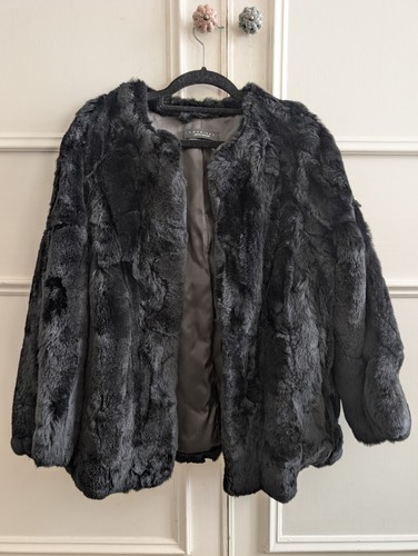 Genuine rabbit black fur - black,