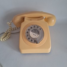 Vintage Rotary GPO Dial Phone - Cream-Marked  1981-with Modern Adapter-Fair Cond