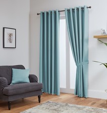 Blackout Curtains Thermal Ready Made Eyelet Ring- Energy Saving + Free Tie Backs