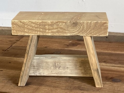 Wooden step stool - , rustic