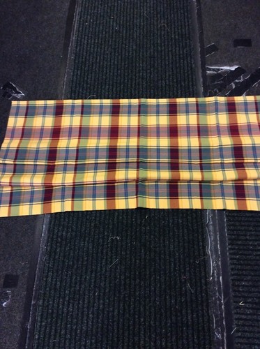 Roman blind yellow red check - red,