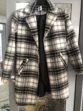 Black / White Wool Mix Coat  8 By TU Pre Owned 