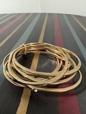 Vintage Monet Gold Plated Stackable Bangle Bracelet Set of 9