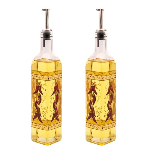 Oil vinegar cruet bottles - &,