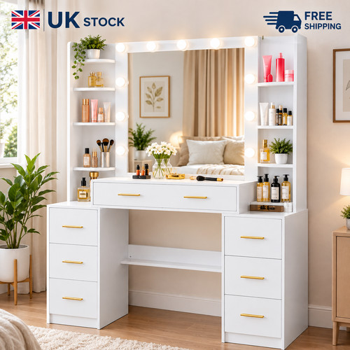 White dressing table - dressing, led