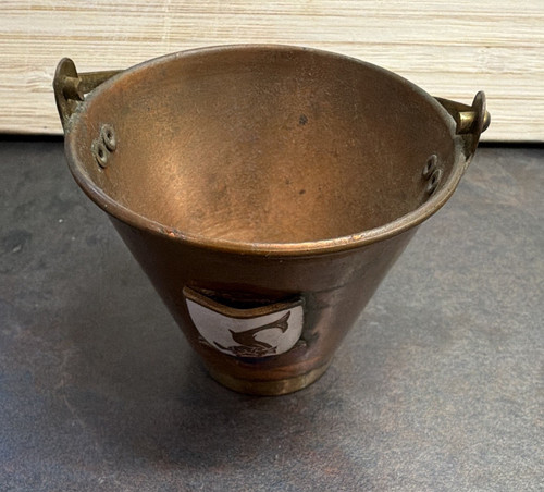 Copper bucket pail - with, handle