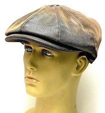 Peaky Blinders Newsboy Leather Look Hat Gatsby Cap Flat 8 Panel Baker Boy Men's
