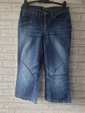 Freesoul Crop QS Distressed Blue Denim Cropped Jeans Waist 30" 