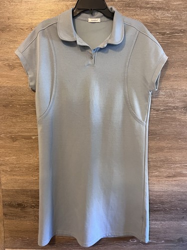 Collard shirt dress blue women