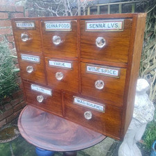 Antique Chemists Apothecary Cabinet Chest Of 8 Drawers 