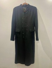 Zara Black Military Gothic Victorian Style Wool Coat Italian Wool Manteco Size S