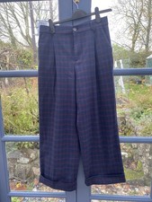 Zara Wide Leg Plaid Trousers Size L