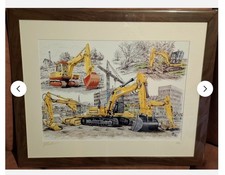 A3 Framed Print Picture JCB