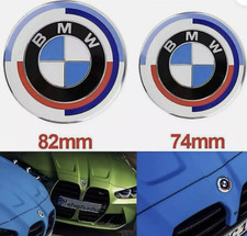 50th Anniversary 1 x 82mm and 1 x 74mm boot and bonnet badges - For BMW