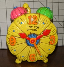 VTG 60s Clock Piggy Bank Time