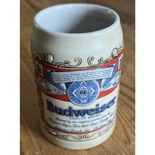 Vintage Ceramarte Budweiser King Of Beers 6” 3D Stoneware Beer Mug Tankard Stein