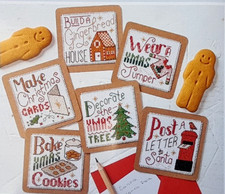 Cross stitch charts: 6x Christmas activity cards by Emma Congdon [G28]