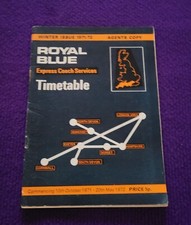 ROYAL BLUE EXPRESS COACH BUS DORSET SOUTH DEVON MAP TIMETABLE WINTER 1971/72