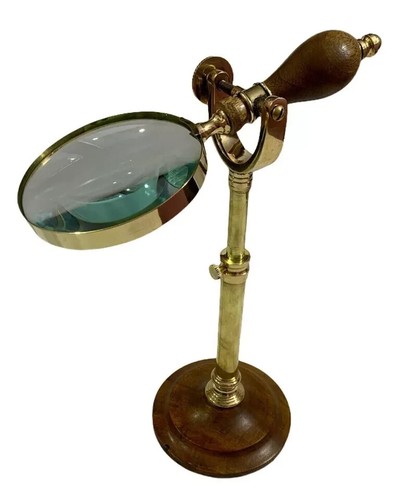 Solid brass magnifying - brass, glass
