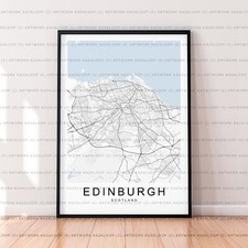 Edinburgh Map Poster Print