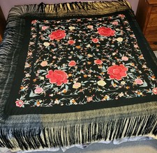 Early 1900's Vtg Piano Shawl