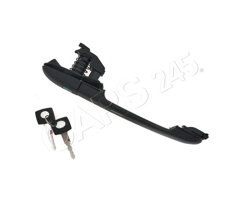 Door handle black rear - door,