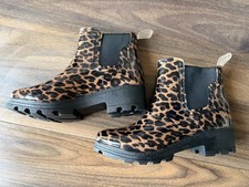 Next Animal Leopard Print Ankle Wellies Size 3 Wellington Boots Cost £26