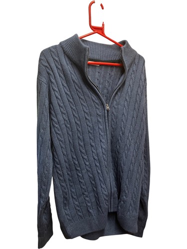 Damart blue cable knit half - knit,