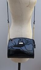 Vintage Black Patent Shoulder Purse Handbag  Small Chain Liz Claiborne 