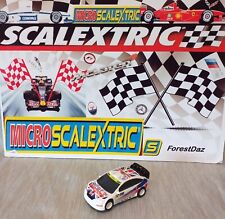 Micro Scalextric Ford Focus Rally Car #10 Pilot 7 Racing White 1:64 12V Used