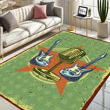 Vintage Rock Music Rug, Retro