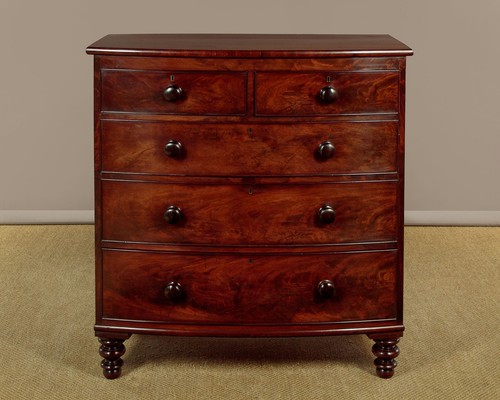 Antique bow front mahogany - antique,