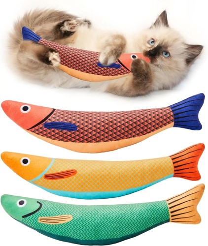 Catnip fish kicker toy plush - catnip,