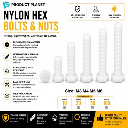 Plastic nylon slotted bolts - nylon,