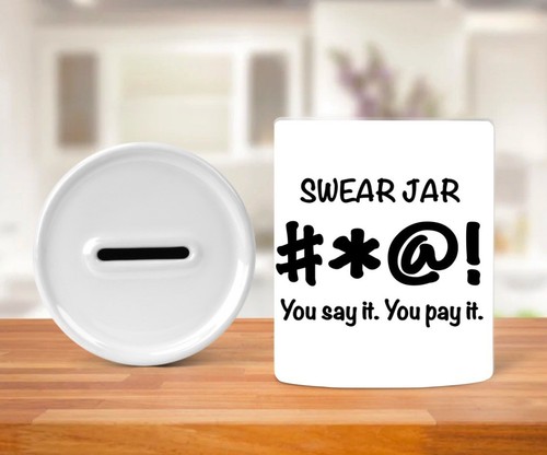 Ceramic swear jar - swear,