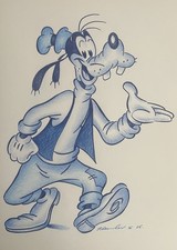 Goofy fan-art Drawing . Original pencil Fan-ART uk A4 . Disney Fan-art 