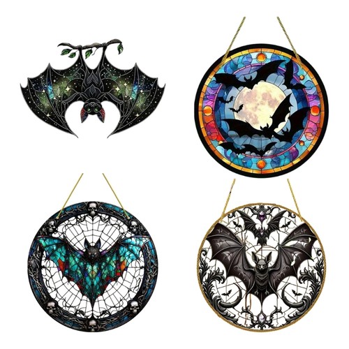 Halloween bat stained glass - stained,