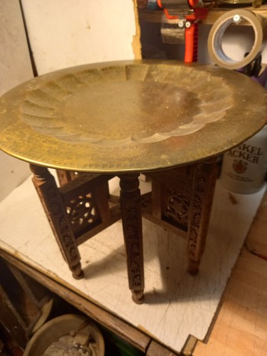 Vintage indian brass - vintage, table