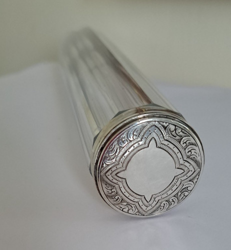 Tall ribbed vanity jar - tall,