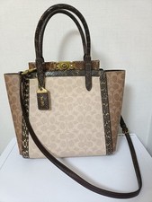 COACH Troop Snakeskin Tote Bag