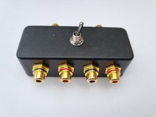 Audio Switcher RCA Phono Gold ASPHO1METPRO Switch 2 Stereo Device Black 