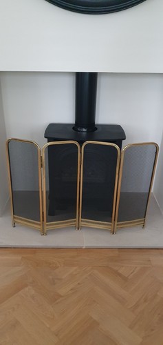 Antique brass fire guard - antique,