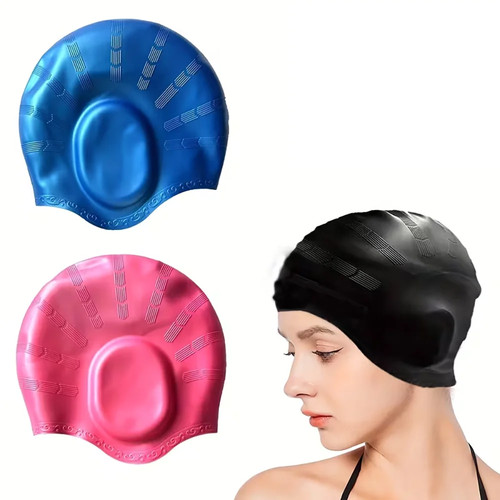 Silicone swimming cap - with, ear