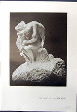 Old Antique Print Les Voix Sculpture Auguste Rodin I'Llusion Brisee 1913 20th