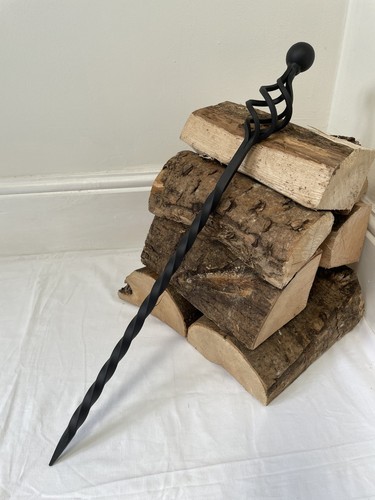 Hand forged fire poker - hand,