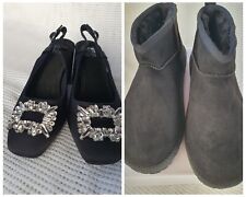 1 Pair Of Shoes And 1 Pair Of Faux Suede Boots. Size 5. New And Unworn